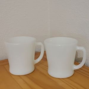 Vintage Milk Glass Coffee Mugs Oven Proof Made in USA